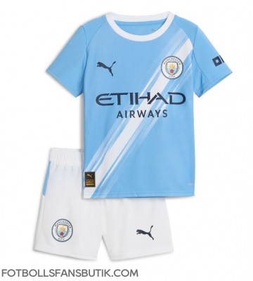 Manchester City Replika Hemmatröja Barn 2025-26 Kortärmad (+ Korta byxor)